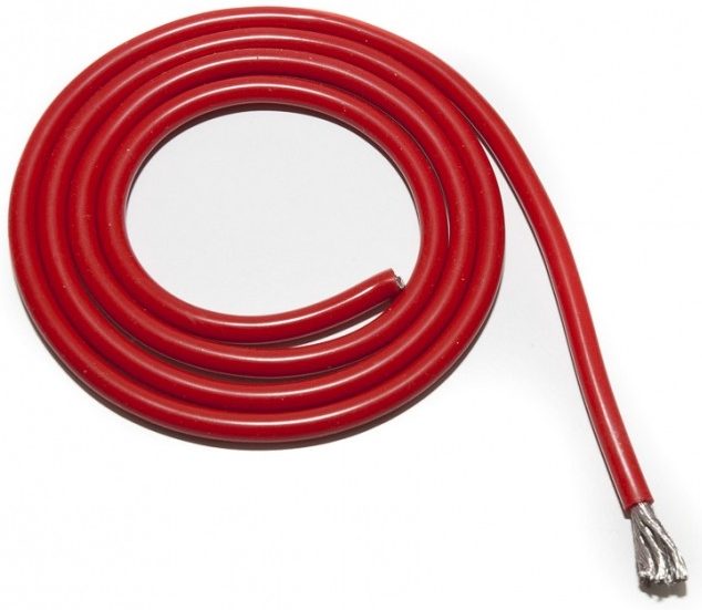Silikonkabel 14G röd 1m