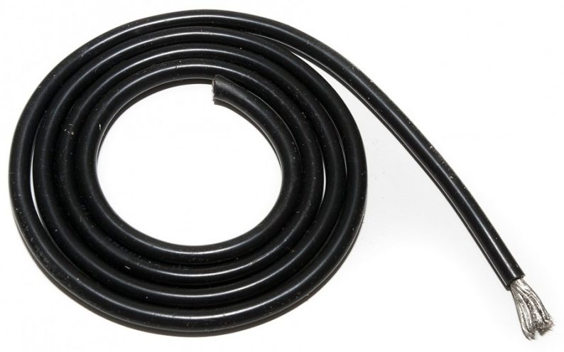 Silikonkabel 14G Svart 1m