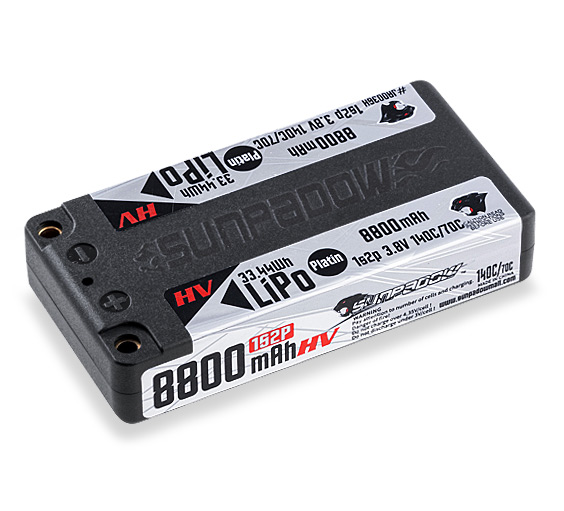 Sunpadow Li-Po Batteri 1S 3,8V 8800mAh 140C Platin HV - Bild 2