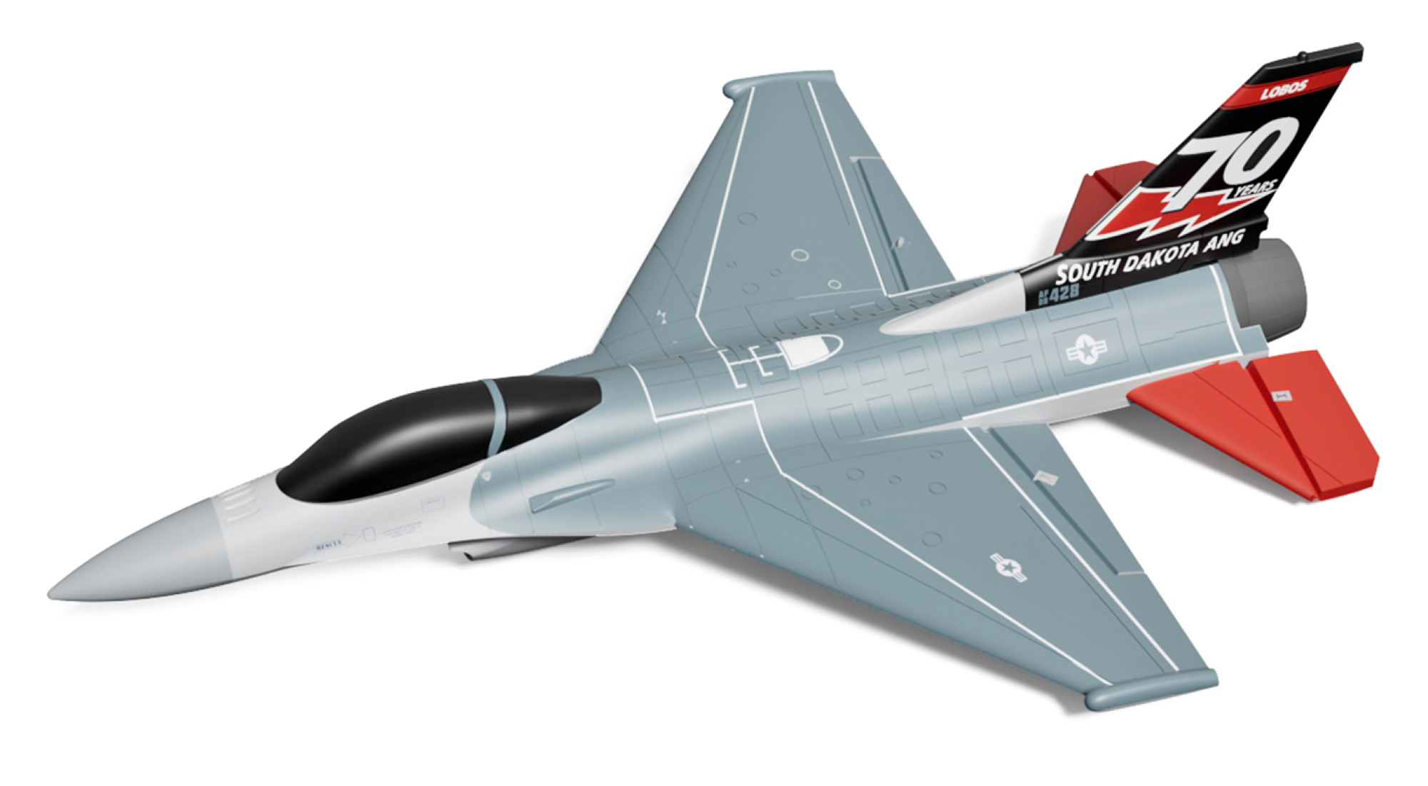 Volantex F16 Fighting Falcon Gyro Borstlös 4-K 400mm RTF