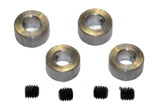 Hjulstopp av stål, 4mm axel, 4-p