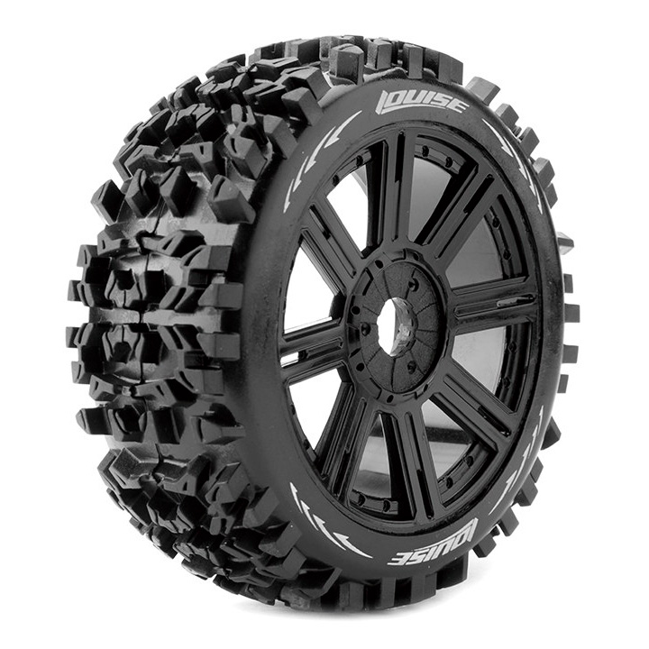 Louise B-PIONEER Däck/Fälg 1/8 Buggy Soft Svart 2-pack