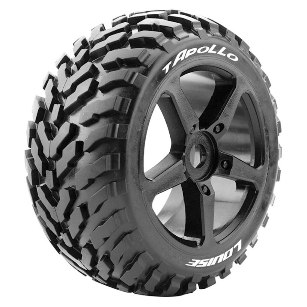 Louise T-APOLLO Däck/Fälg 1/8 Truggy Soft Svart 2-pack