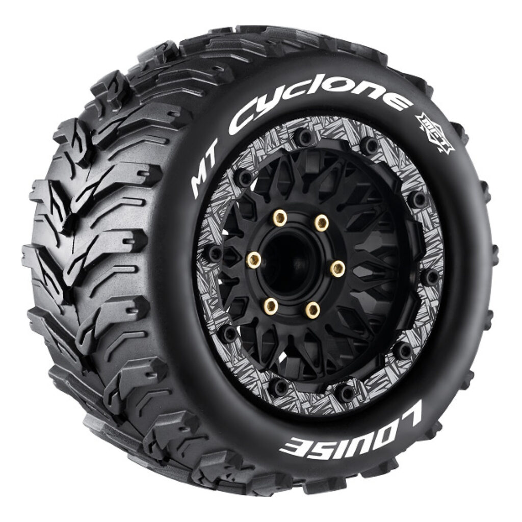 Louise MT-CYCLONE Däck/Fälg 1/10 Maxx Soft 2-pack