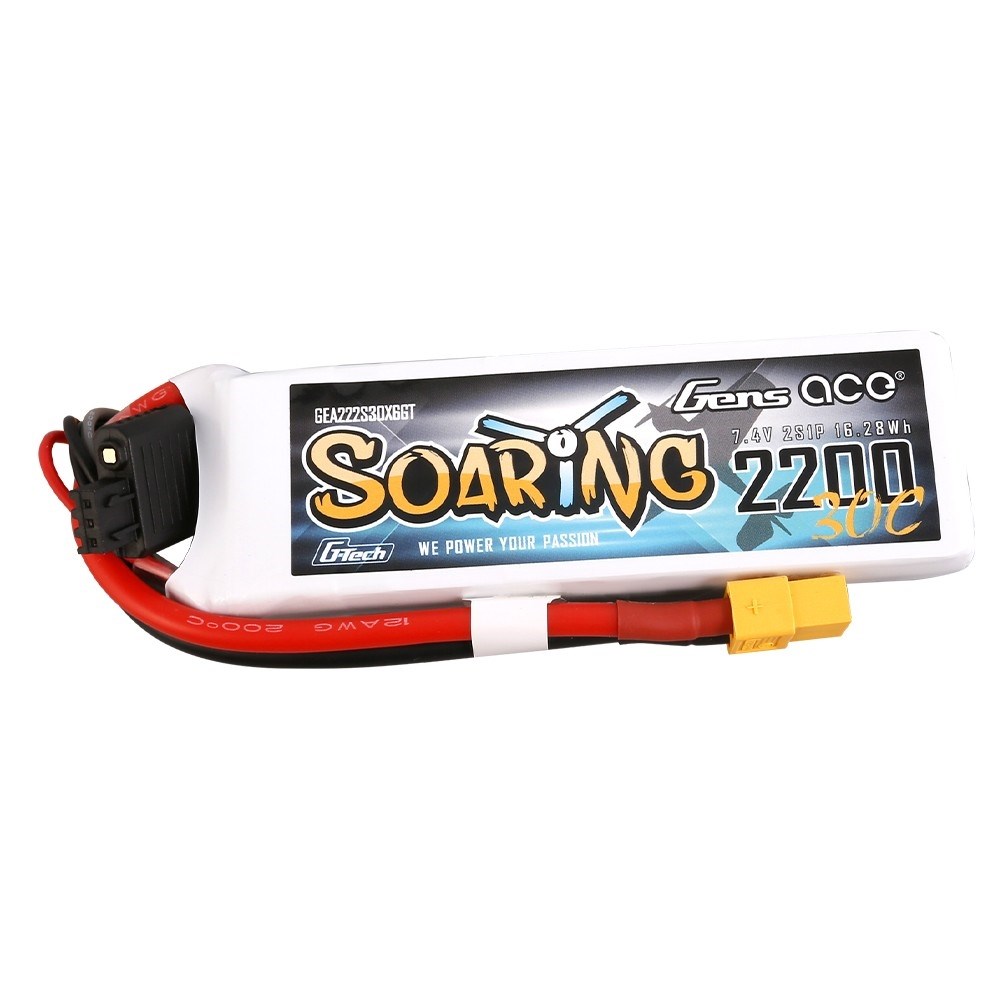 Lipo 2200mAh 30C  2cell Gens ace G-Tech Soaring (XT60)