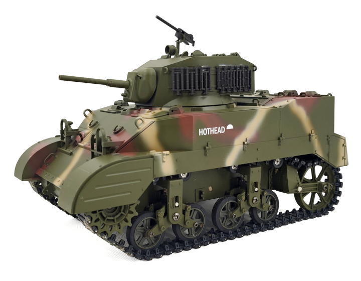 RACENT M5A1 Stuart RC-stridsvagn 1/16 röd
