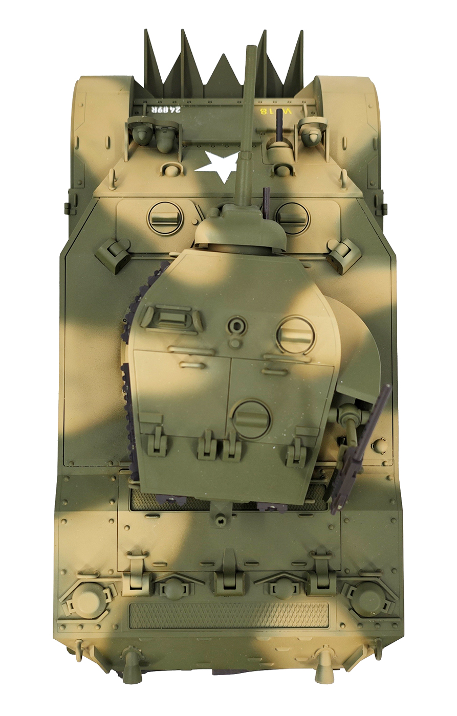 RACENT M5A1 Stuart RC-stridsvagn 1/16 gul – produktbild 4