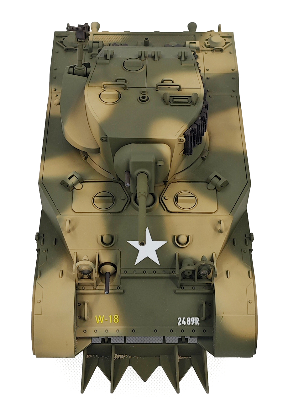 RACENT M5A1 Stuart RC-stridsvagn 1/16 gul – produktbild 8