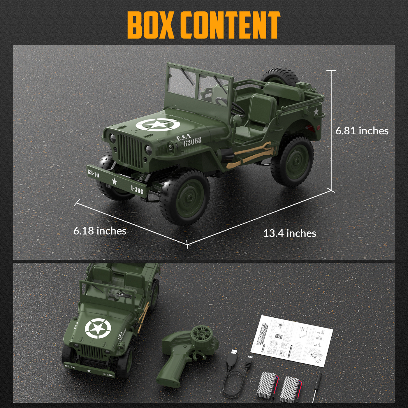 RACENT 1941 Willys MB RC Crawler 1/10 4WD – produktbild 4