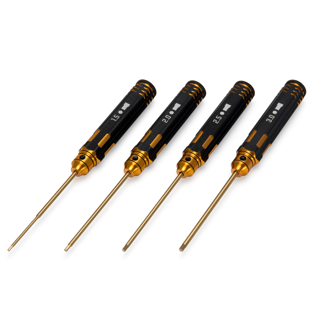 Insexnyckel Rak Set - 1.5, 2, 2.5 & 3mm Pro TiN