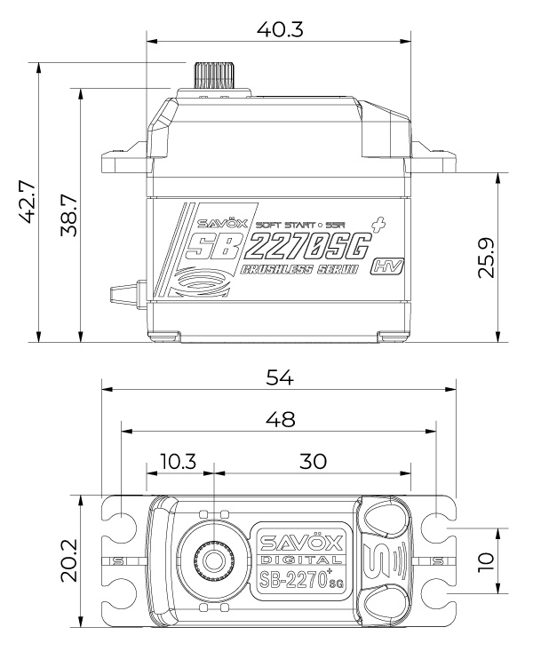 Savöx SB-2270SG Plus Servo 40Kg 0,12s HV Alu Brushless - Bild 4