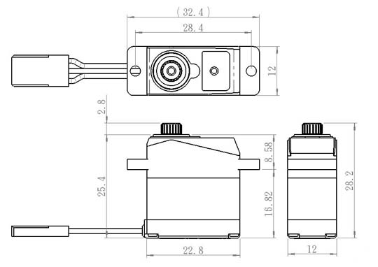 Savöx SH-0263MG Plus Servo 2,2Kg 0,10s Alu Metalldrev Mikro - Bild 2
