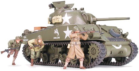 Tamiya U. S. Medium Tank M4A3 Sherman 75mm Gun Late Production (FRONTLINE BREAKTHROUGH) 1/35 plastbyggsats – 35250