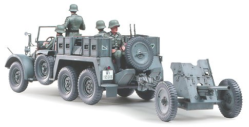 Tamiya Krupp Protze 1 Ton (6x4) Kfz.69 Towing Truck with 3.7cm Pak 1/35 plastbyggsats – 35259