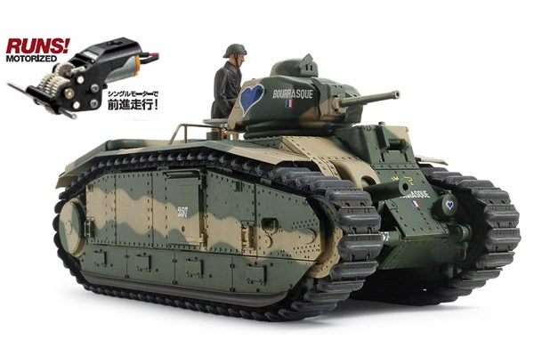 Tamiya French Battle Tank B1 bis (w/SINGLE MOTOR) 1/35 plastbyggsats – 30058