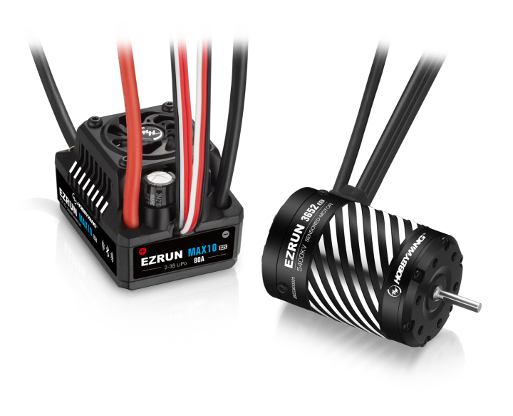 Hobbywing EzRun Combo MAX10 G2S 80A - 3652SD 5400kV svart G3 1/10