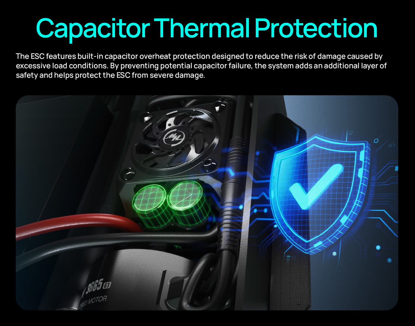 Hobbywing EzRun Combo MAX10 G2S 80A - 3652SD 5400kV svart G3 1/10 - Bild 5