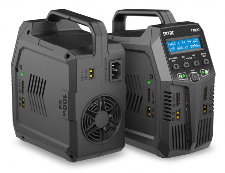 SkyRC T400Q fyrkanalsladdare 4x100W AC/DC - Bild 4