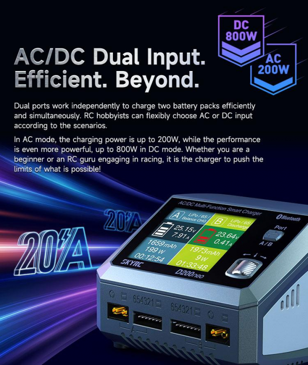 SkyRC D200neo dubbelladdare AC/DC - Bild 5