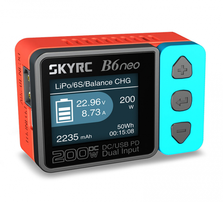 SkyRC B6neo balansladdare 200W DC – röd/blå - Bild 2