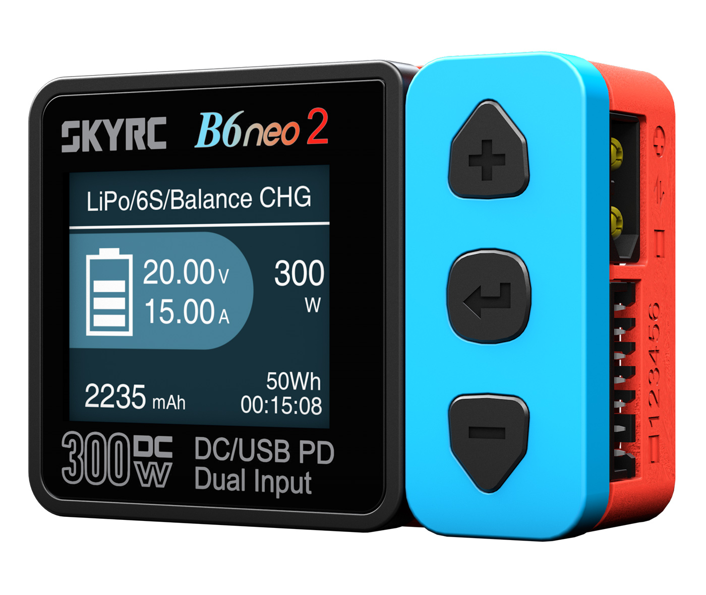 SkyRC B6neo 2 balansladdare 300W 15A – röd/blå - Bild 2