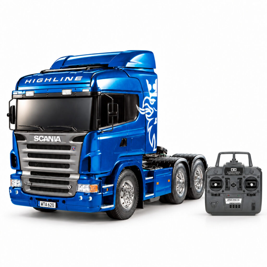 Tamiya 23674 Scania R620 6x4 Highline – blå Full Option 1/14