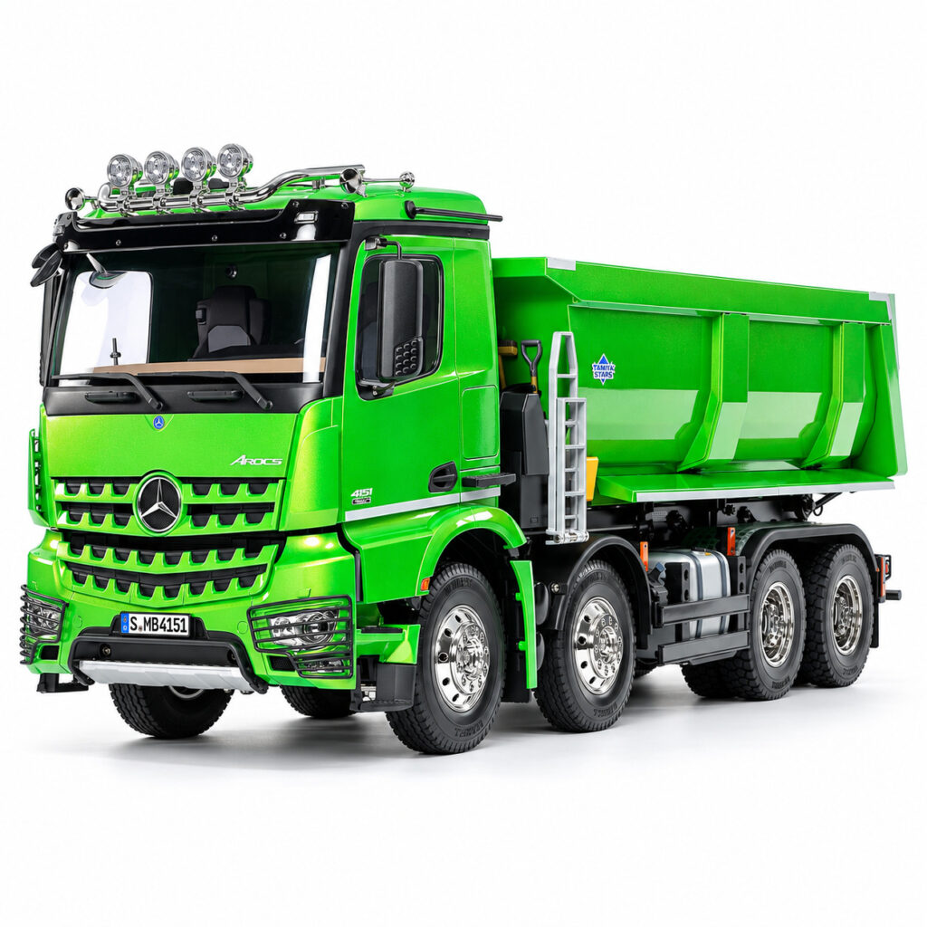 Tamiya 47523 – Mercedes-Benz Arocs 4151 8×4 Dumper 1/14, Candy Green